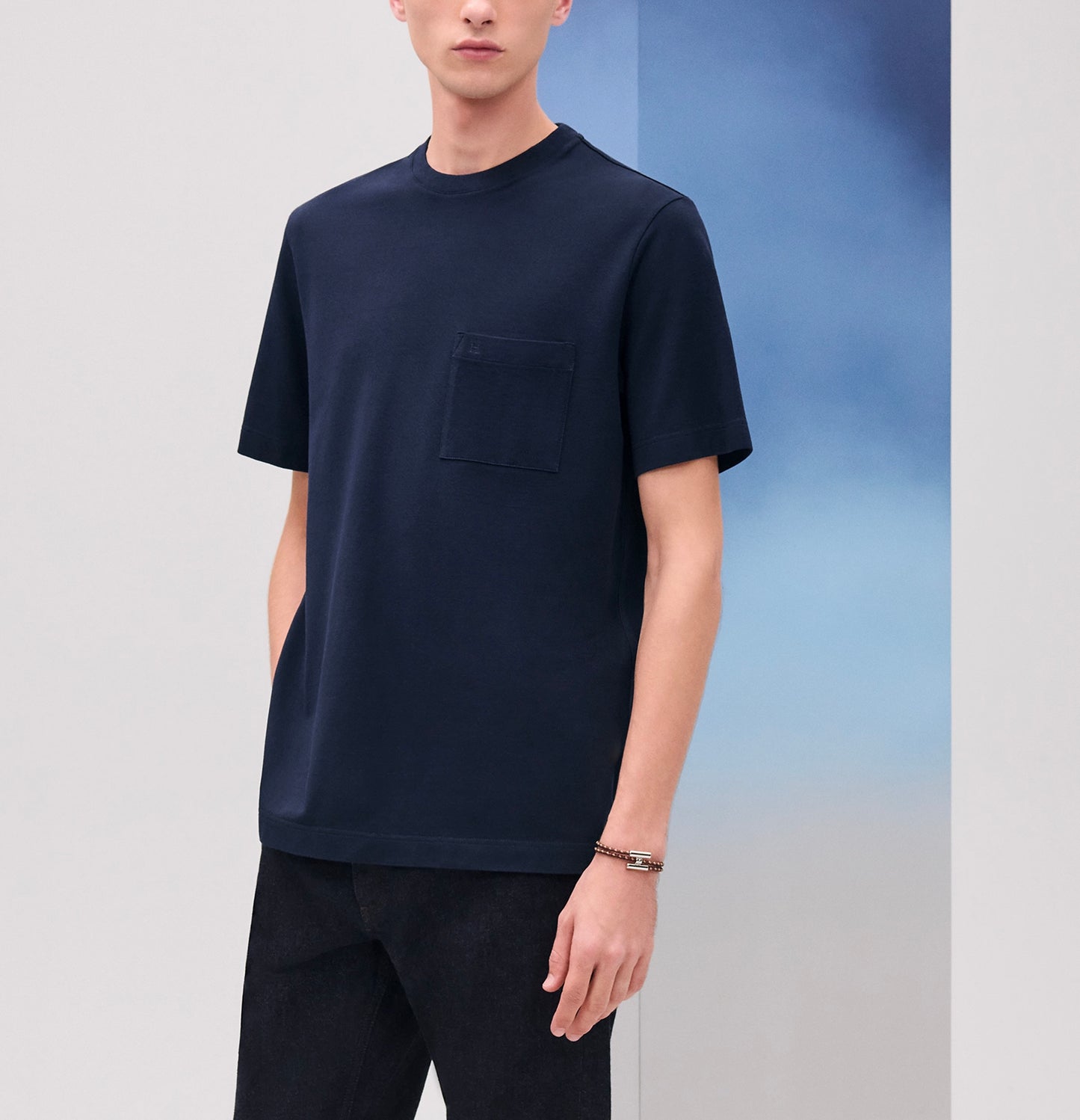 HERMES "H" embroidered T-shirt