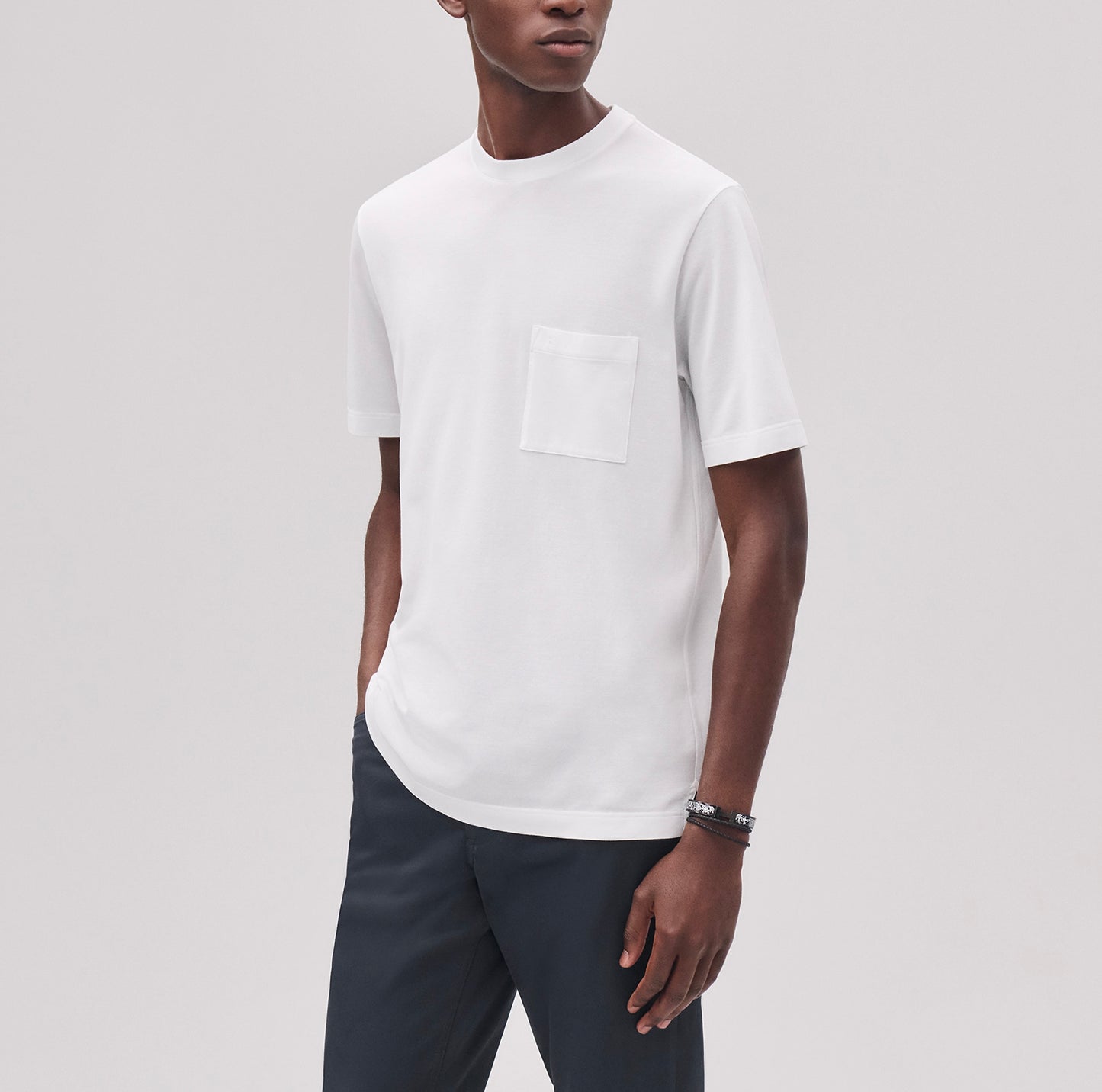 HERMES "H" embroidered T-shirt