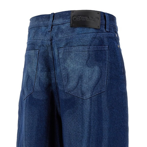 OFF WHITE BODY SCAN DENIM SHORTS BLUE