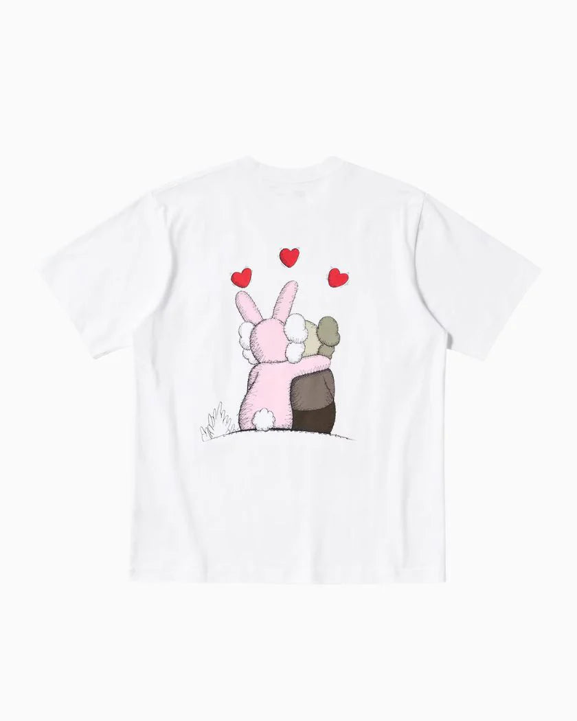 CAMISETA KAWS WARHOL WHITE GRAPHIC PINK BUNNY