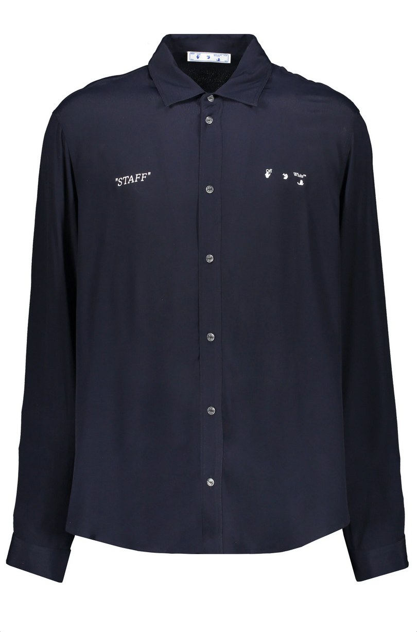 CAMISA OFF-WHITE LONG SLEEVE STAFF GARMENT NAVY