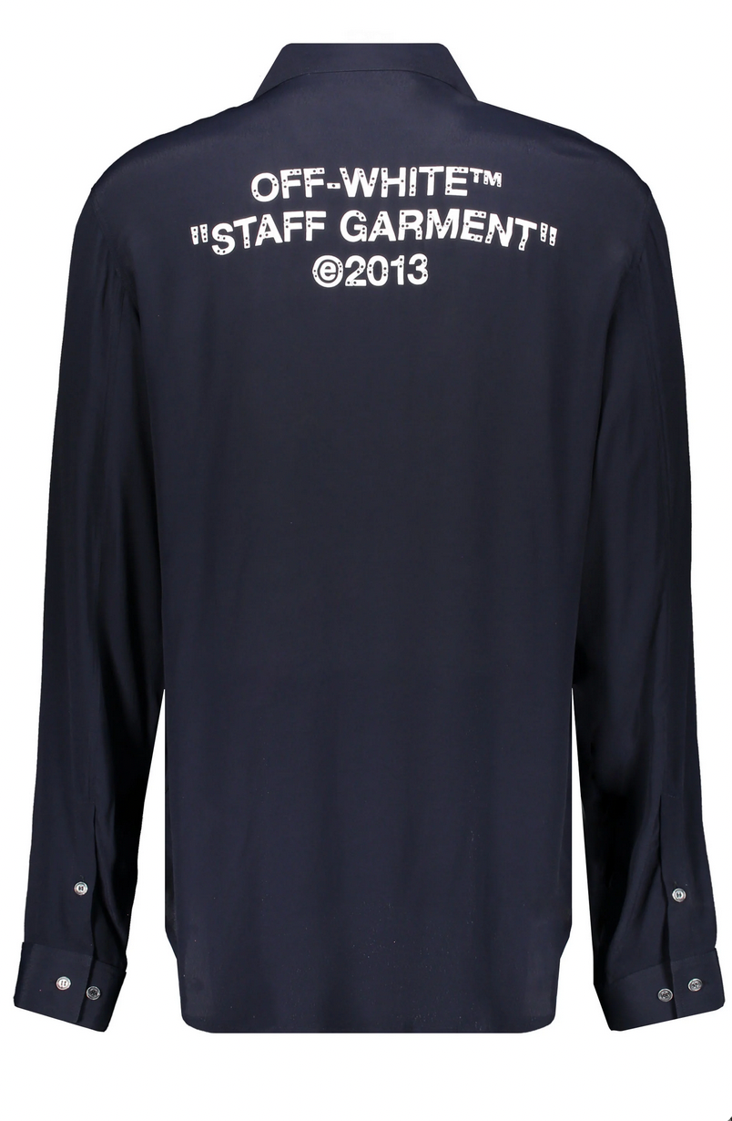CAMISA OFF-WHITE LONG SLEEVE STAFF GARMENT NAVY