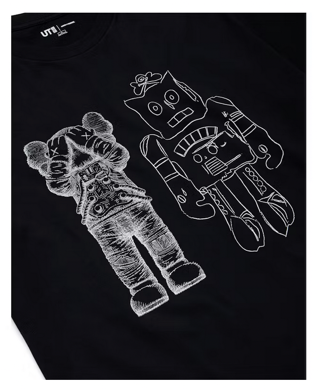 CAMISETA KAWS WARHOL WHITE GRAPHIC BLACK ROBOT