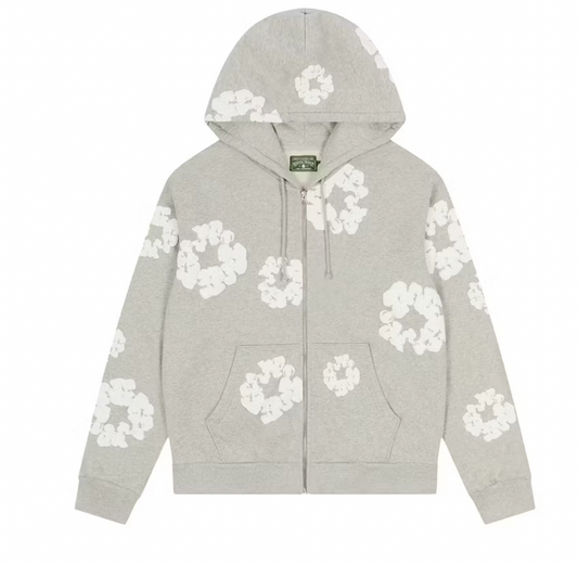 SUDADERA ZIPPED DENIM TEARS GREY