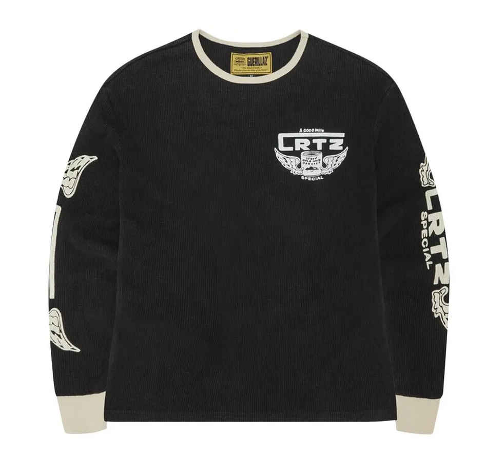 CAMISETA CORTEIZ LONGSLEEVE WAFFLE GASOLINA BLACK