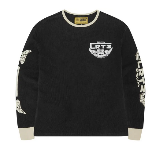 CAMISETA CORTEIZ LONGSLEEVE WAFFLE GASOLINA BLACK