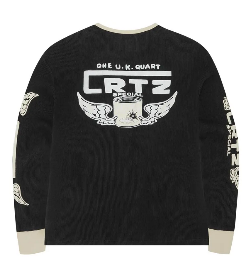 CAMISETA CORTEIZ LONGSLEEVE WAFFLE GASOLINA BLACK