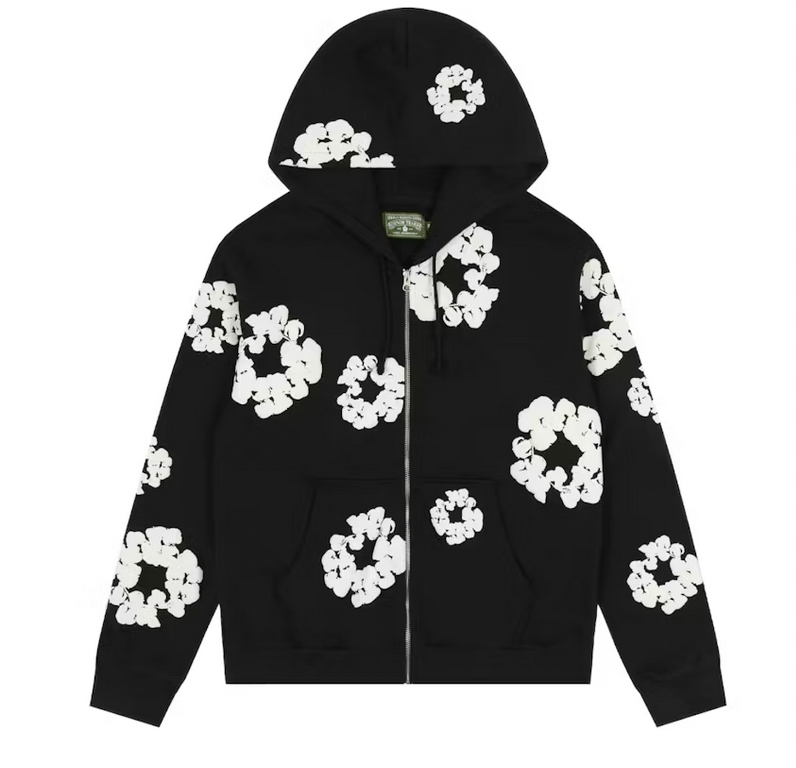 SUDADERA ZIPPED DENIM TEARS BLACK