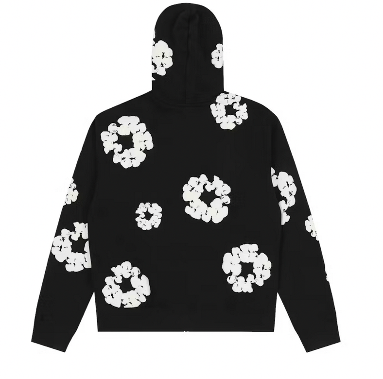 SUDADERA ZIPPED DENIM TEARS BLACK