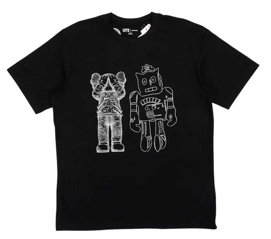 CAMISETA KAWS WARHOL WHITE GRAPHIC BLACK ROBOT