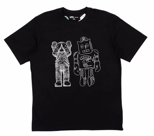 CAMISETA KAWS WARHOL WHITE GRAPHIC BLACK ROBOT