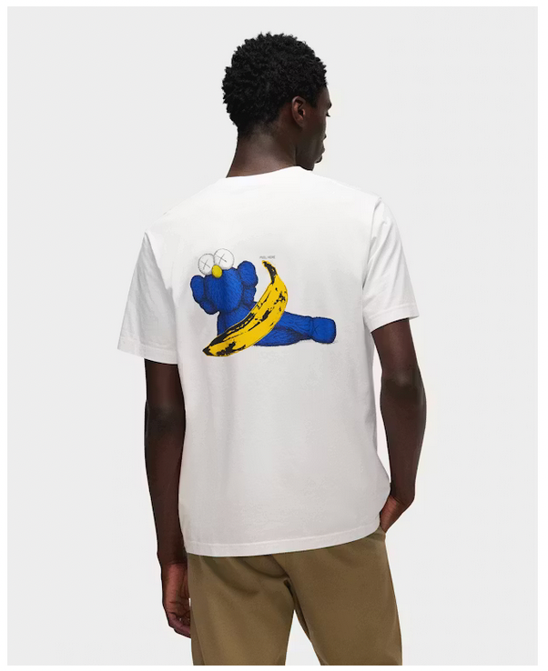 CAMISETA KAWS WARHOL WHITE GRAPHIC BLUE BANANA